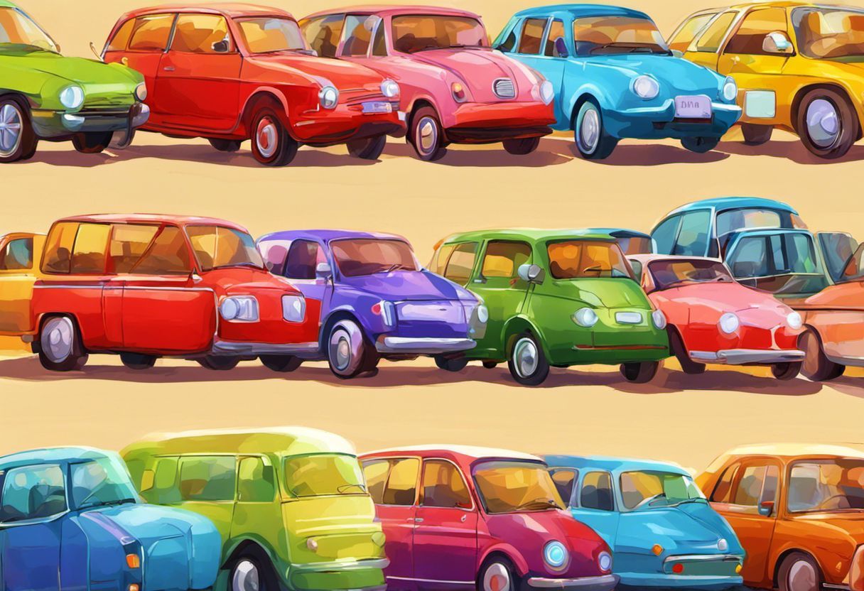 Illustration numérique colorée mettant en évidence les diverses ampoules de voitures