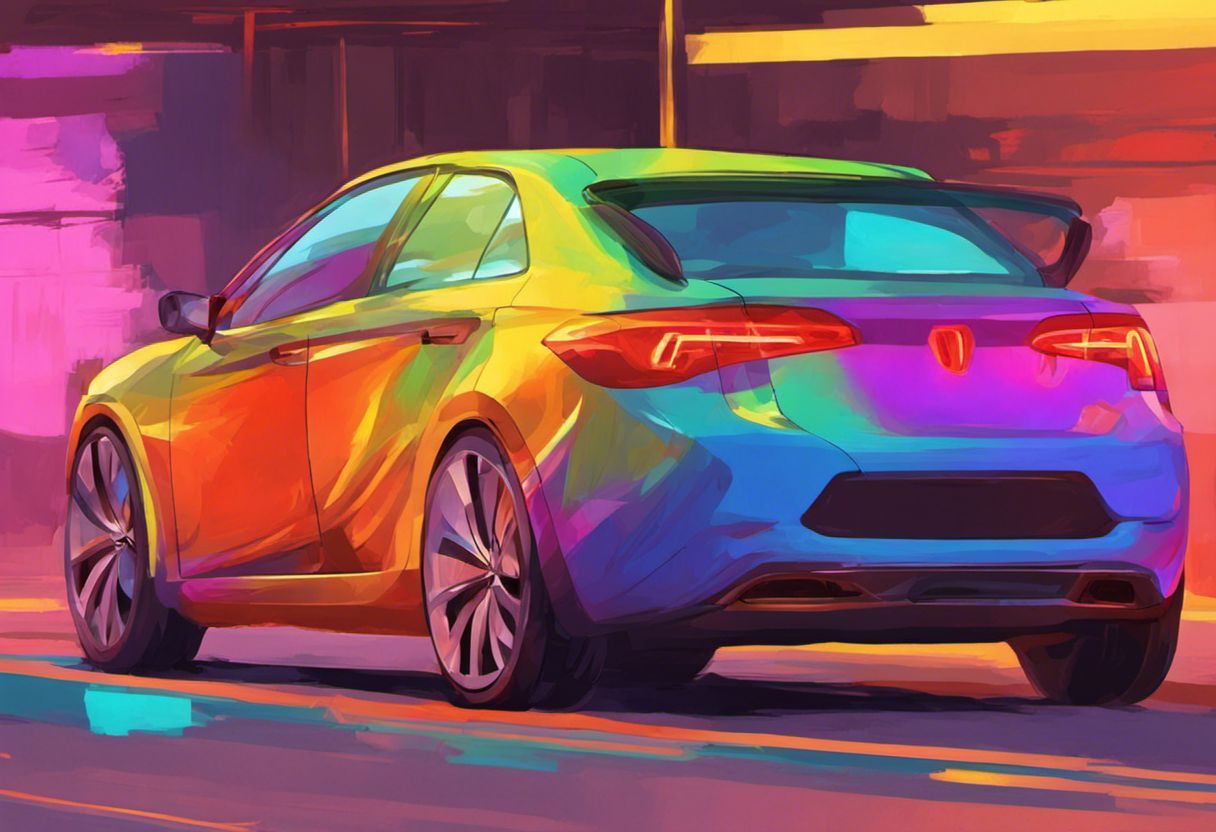 Peinture digitale de voiture éclairée en couleur